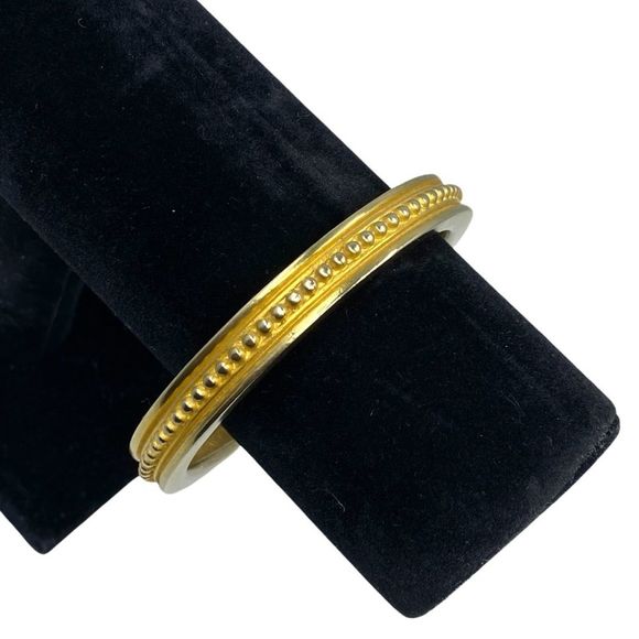 Vintage Givenchy Gold Matte Etruscan-Revival Bangle Bracelet - Picture 1 of 6